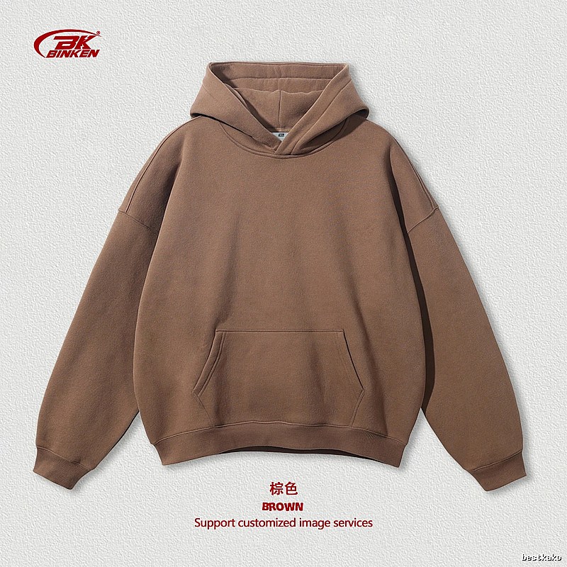 Logo Detail Pullover hoodie Navy Blank Kangaroo with Relaxed Feel