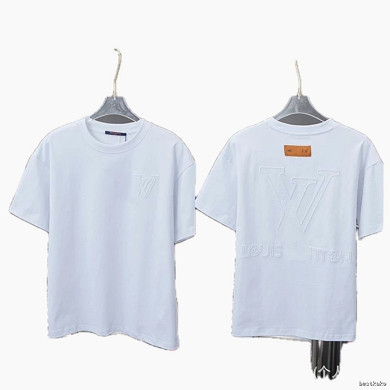 Louis Vuitton Embossed Minimalist Style White T-Shirt