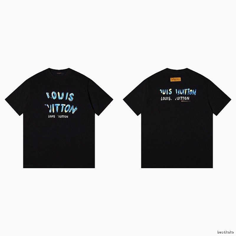 Louis Vuitton Graffiti Trendy Cool Style Black T-shirt