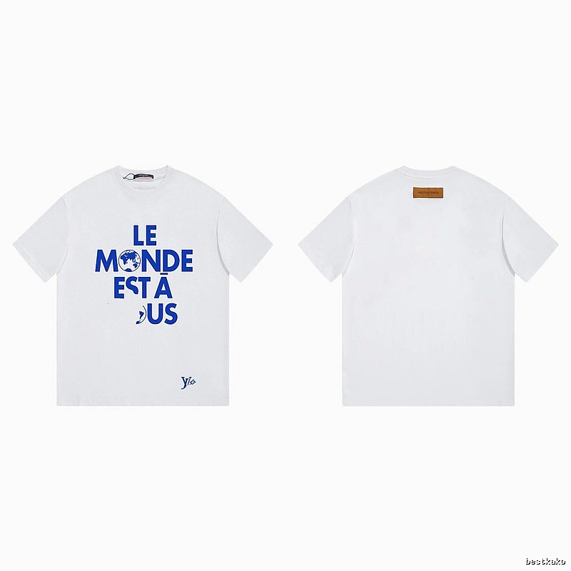 Louis Vuitton letter print street style white T-shirt