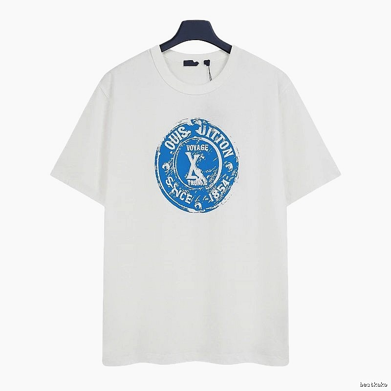 Louis Vuitton Stamp Print Vintage Style White T-Shirt