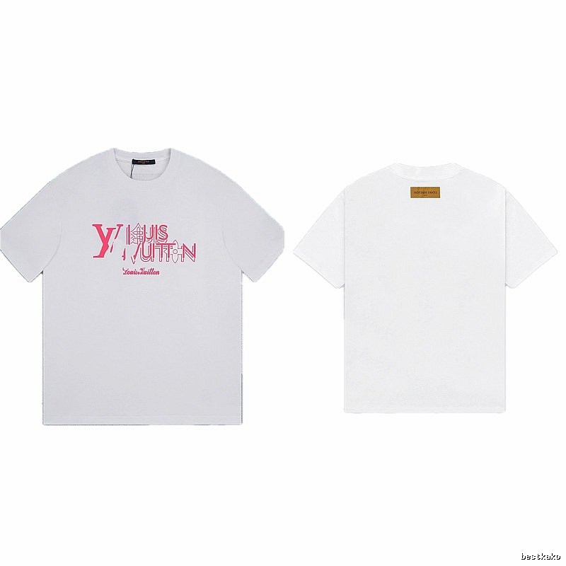 Louis Vuitton Trendy Misaligned Print White T-shirt