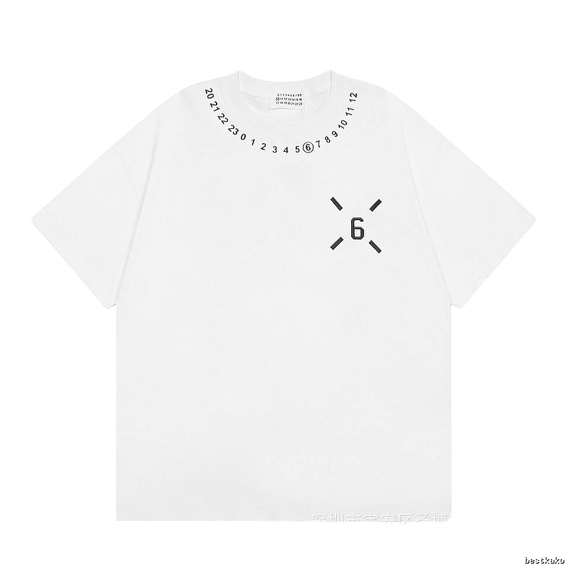 Maison Margiela MM6 streetwear brand casual white short-sleeve T-shirt