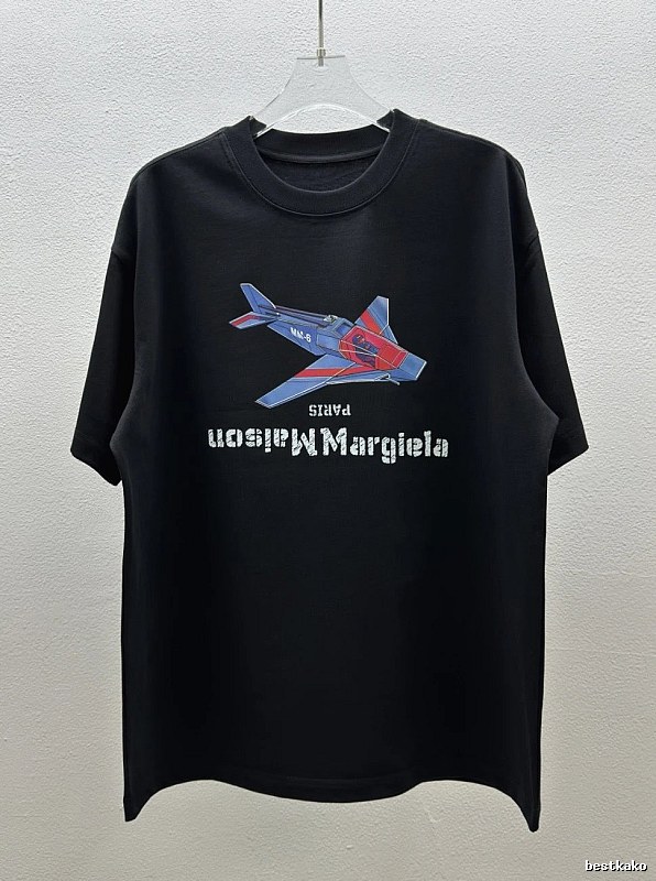 Maison Margiela MM6 Trendy & Cool Black Printed Short-sleeve T-shirt