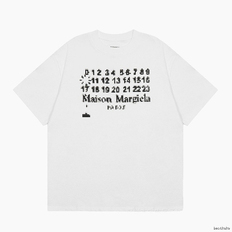 Maison Margiela Pixel Streetwear White Short-sleeve T-shirt
