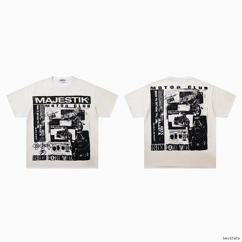 MAJESTIK Motorcycle Club Vintage Off-white T-shirt