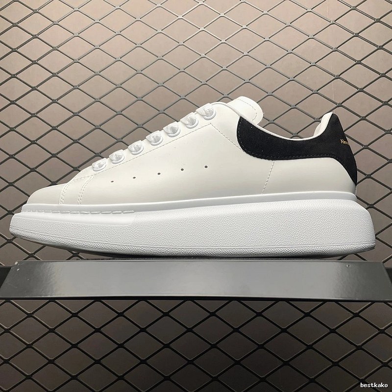 McQueen White and Black Oversized Sneakers with Wide Cupsole