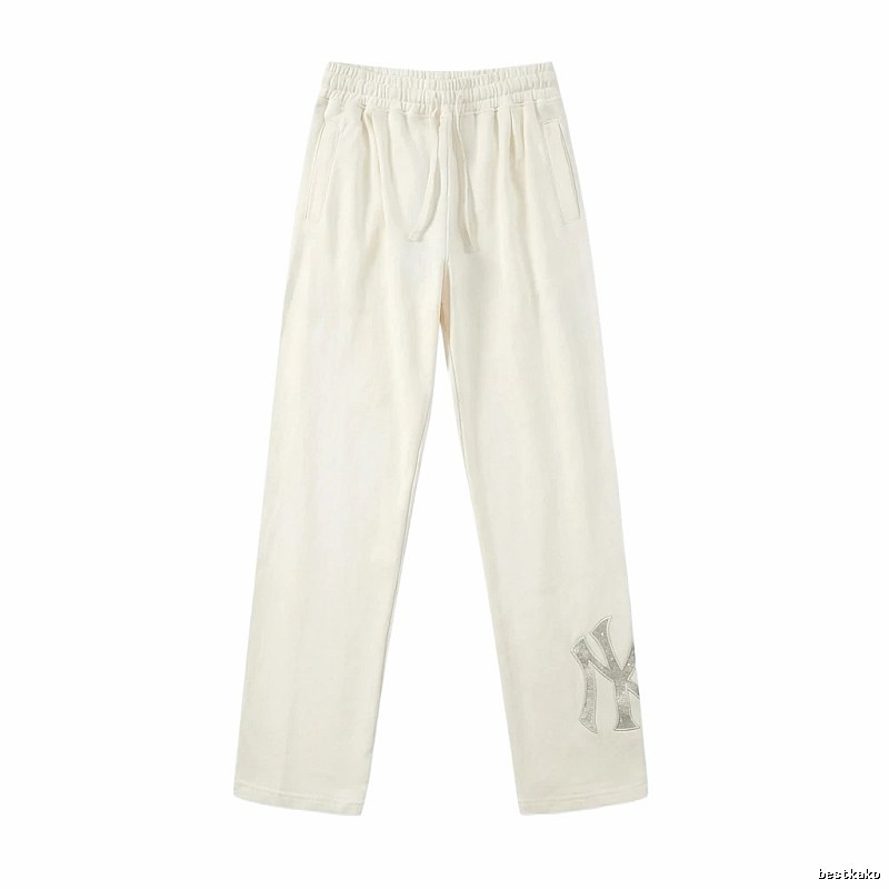 MLB casual style white long trousers