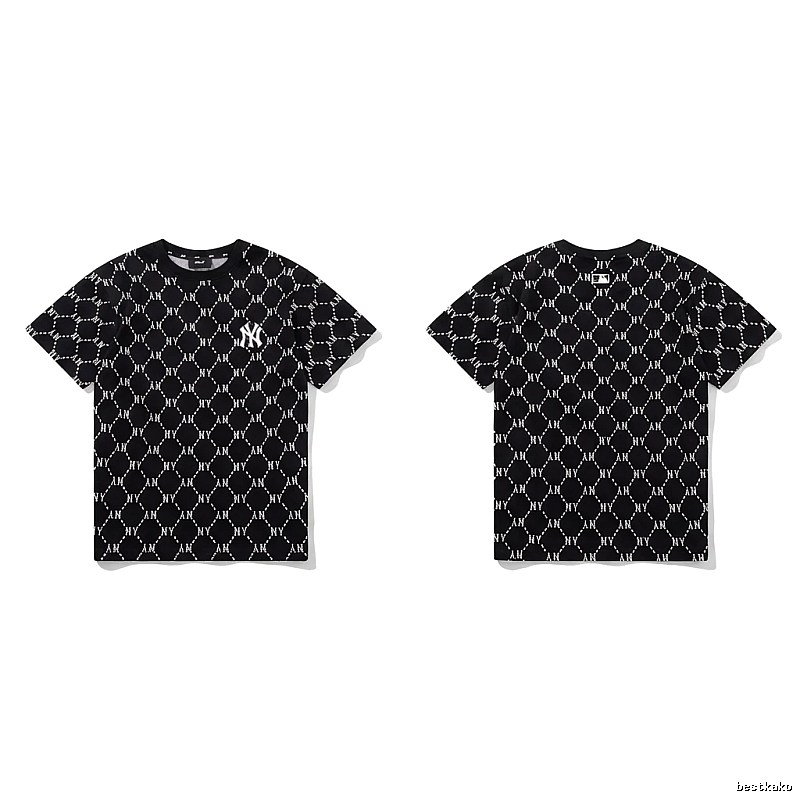 MLB full - print style black T - shirt