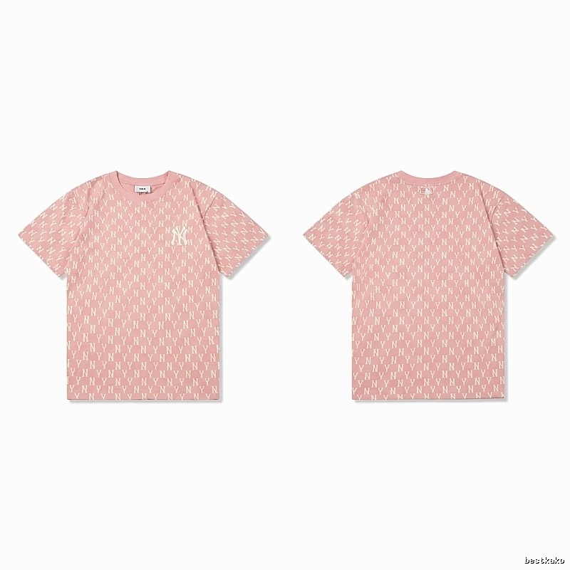 MLB full - print style pink T - shirt