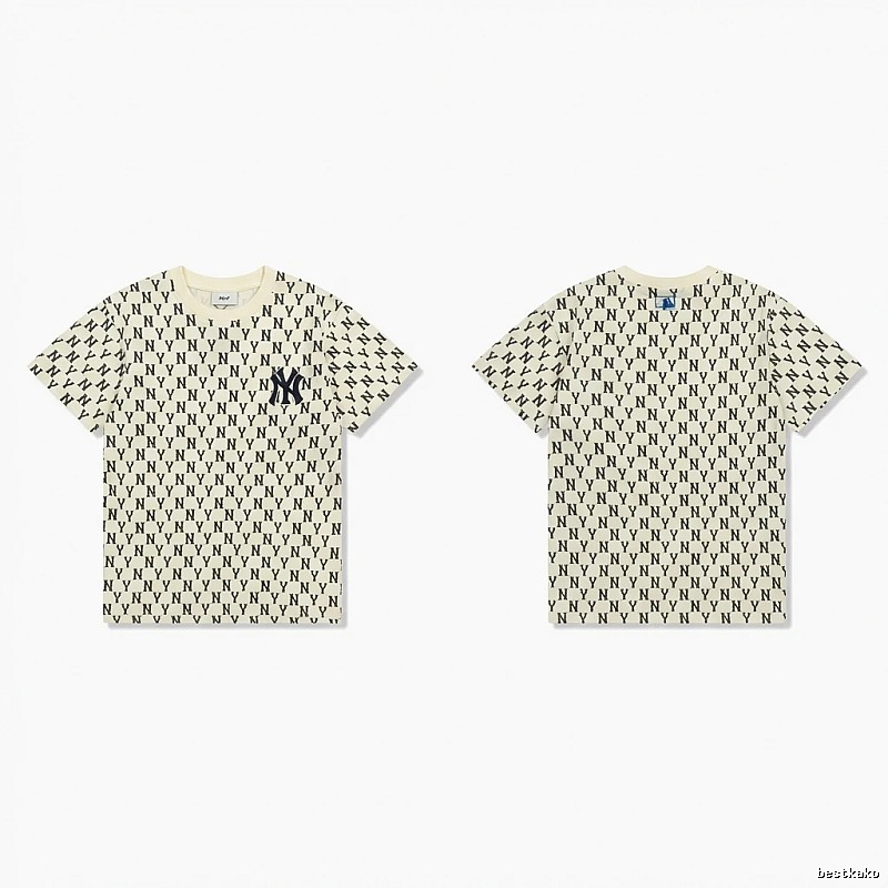 MLB full-print trendy style white T-shirt