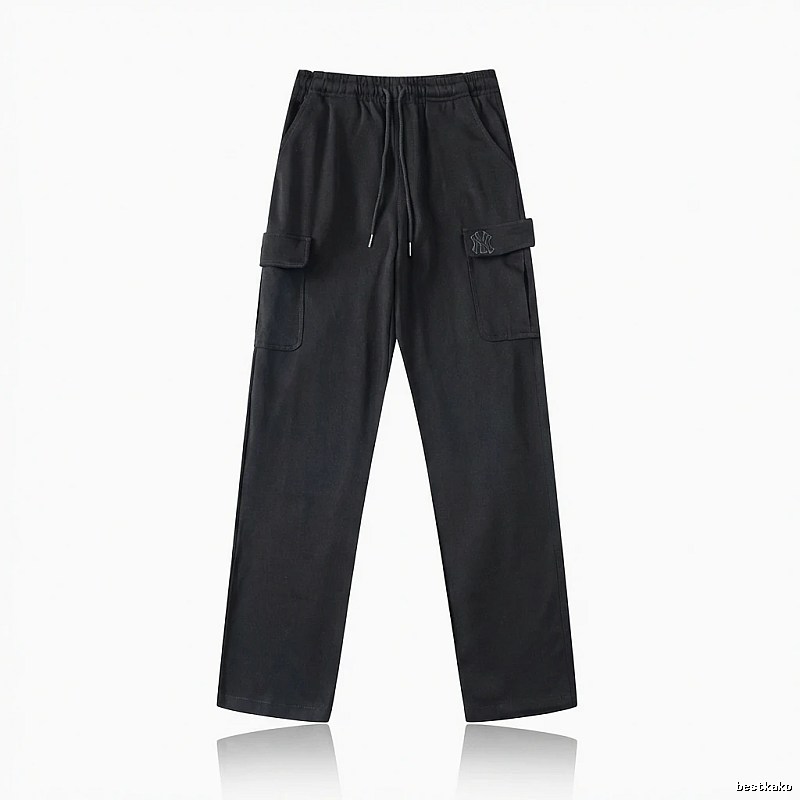 MLB workwear style black long trousers