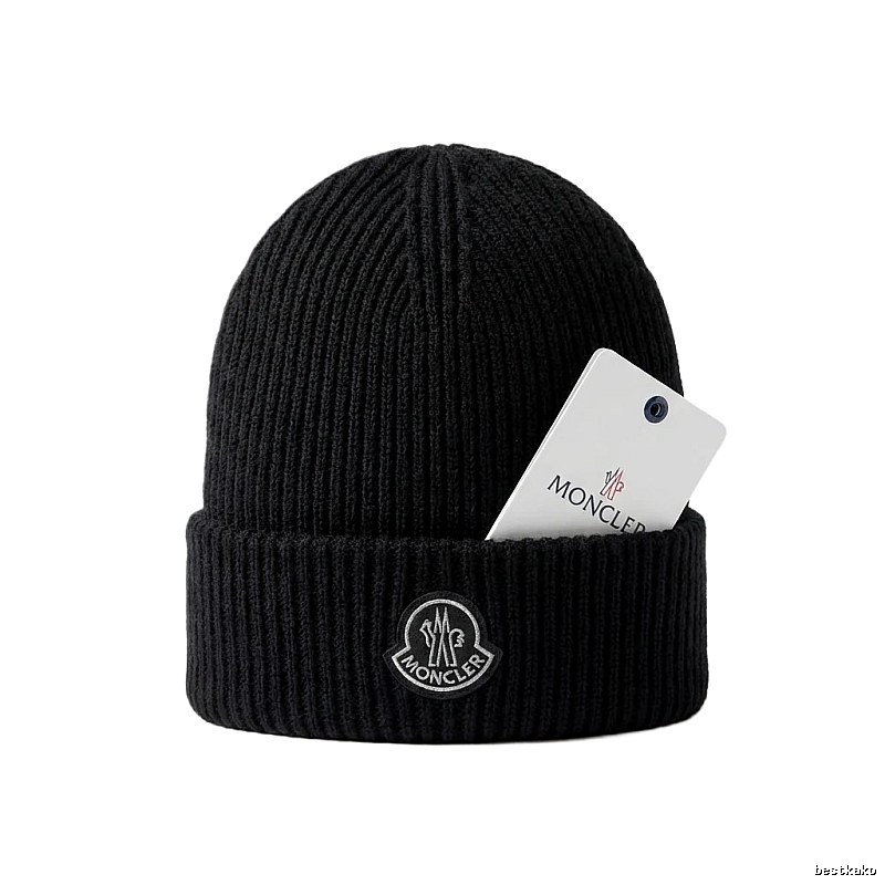 Moncler classic black knitted hat