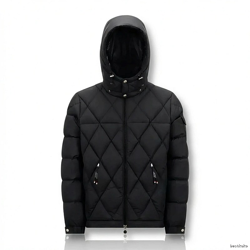 Moncler diamond-check trendy and cool style black down jacket