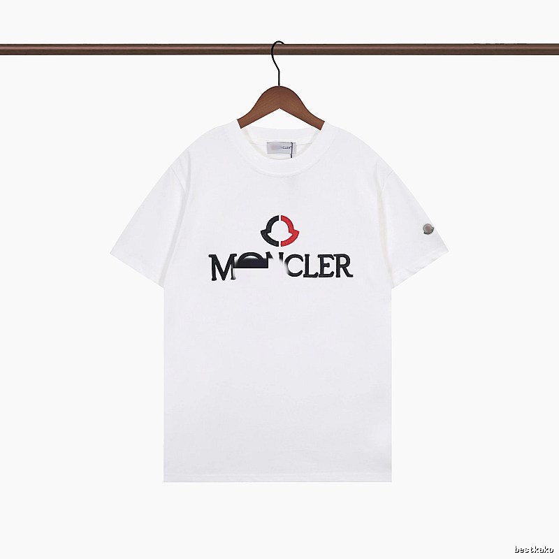Moncler Embroidered Casual Style White T-Shirt