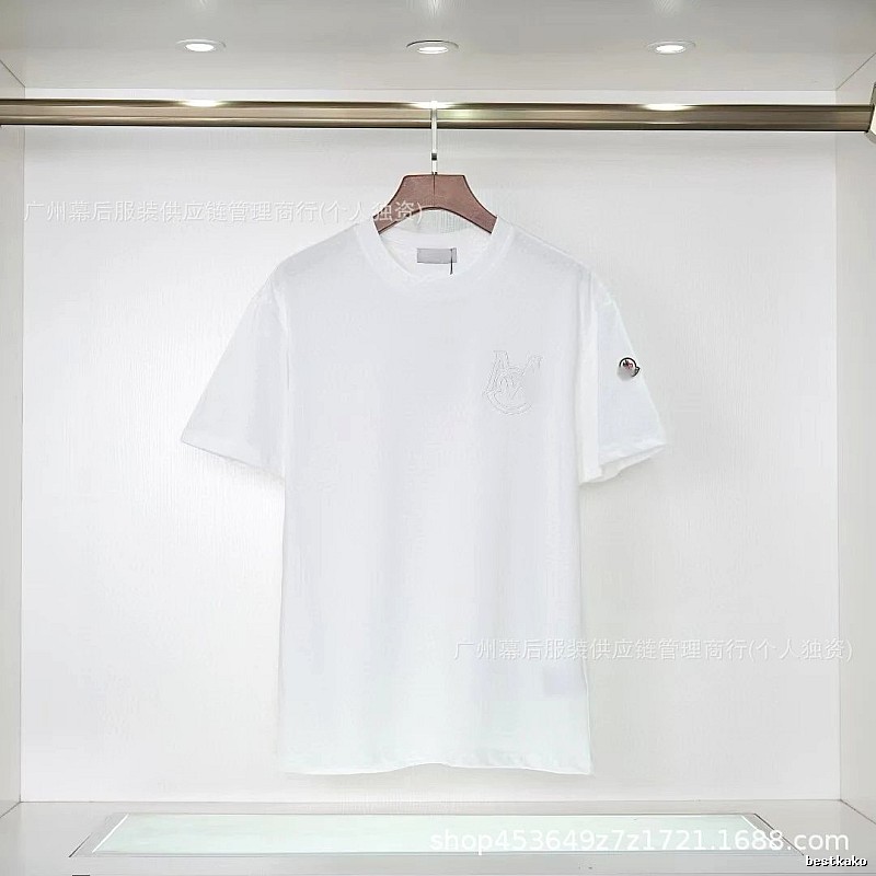 Moncler Embroidered Collection Casual-style White T-Shirt