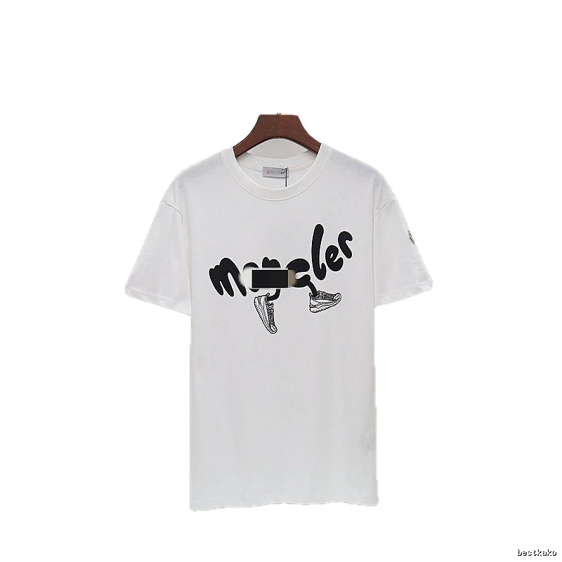 Moncler Graffiti Collection Casual Style White T-Shirt