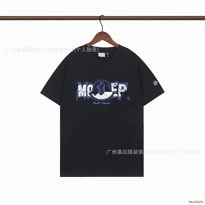 Moncler Letter Print Casual Black T-Shirt