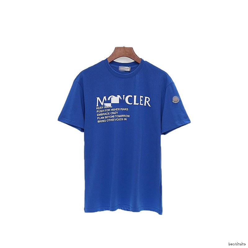Moncler Letter Print Casual Blue Short-sleeve T-shirt