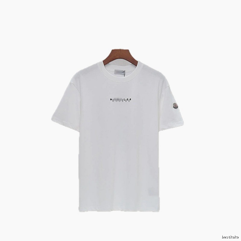 Moncler Letter Print Minimalist Style White T-Shirt