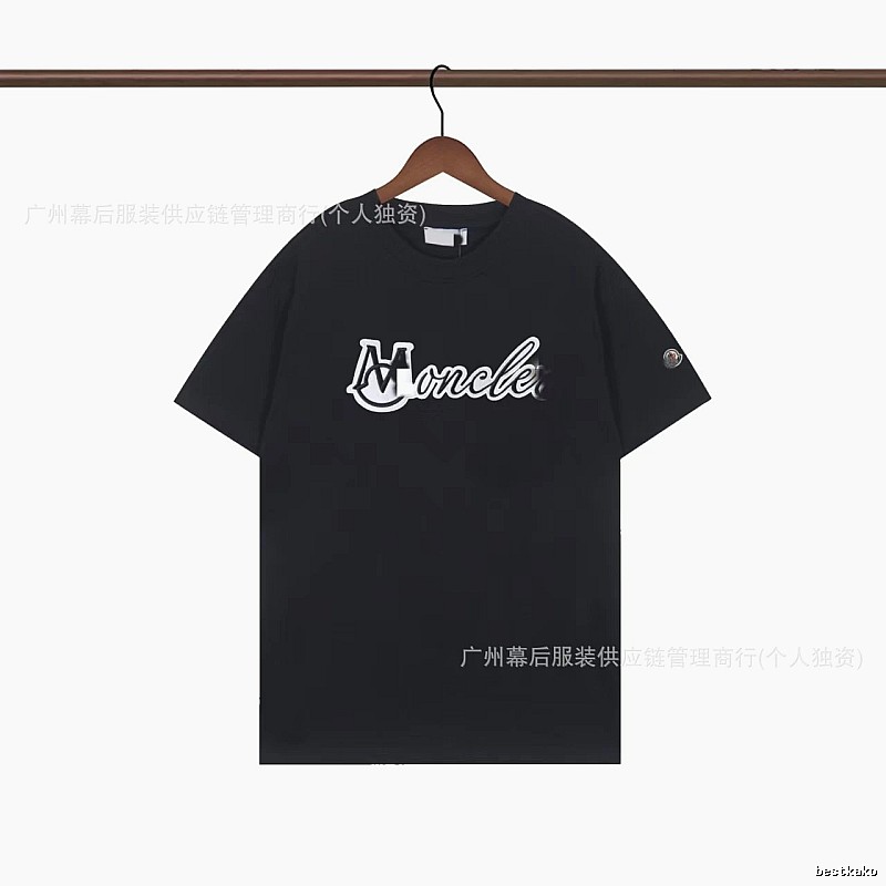 Moncler Printed Collection Streetwear Style Black T-Shirt
