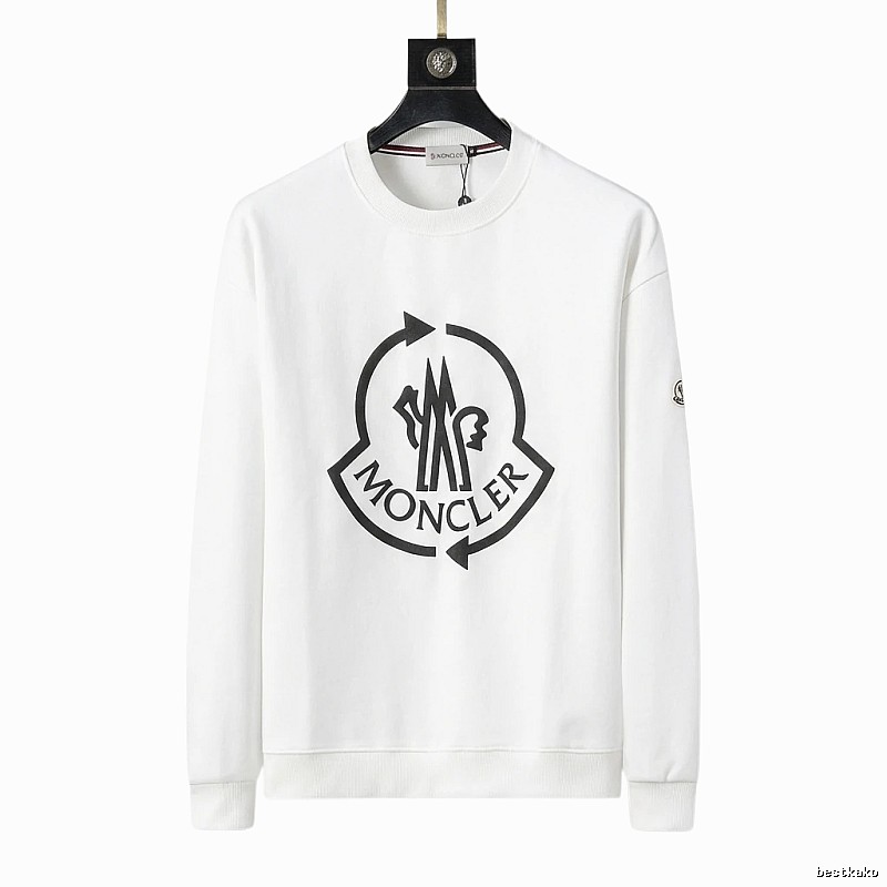 Moncler Round - neck Trendy and Cool White Sweatshirt