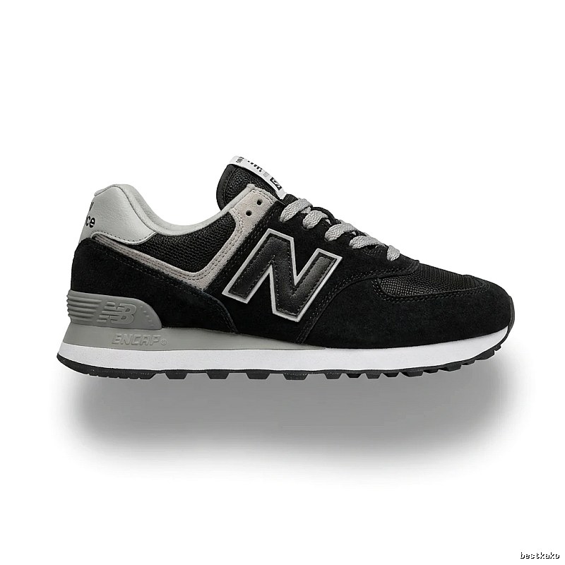 New Balance retro-style black and grey sports shoes