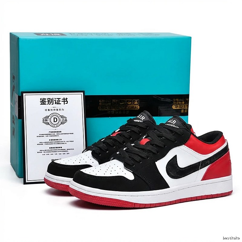 Nike AJ1 Trendy Style Black, Red and White