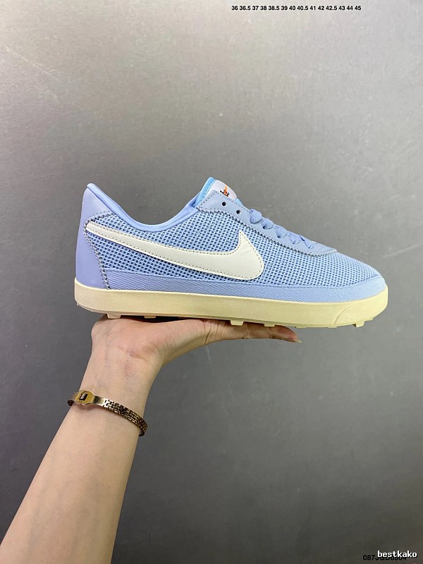 Nike Blue Waffle-Sole Runners, Technical Side Panels