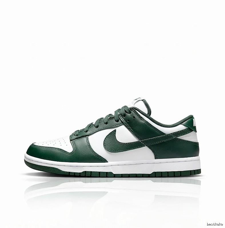Nike Dunk Retro Style Green and White Shoes