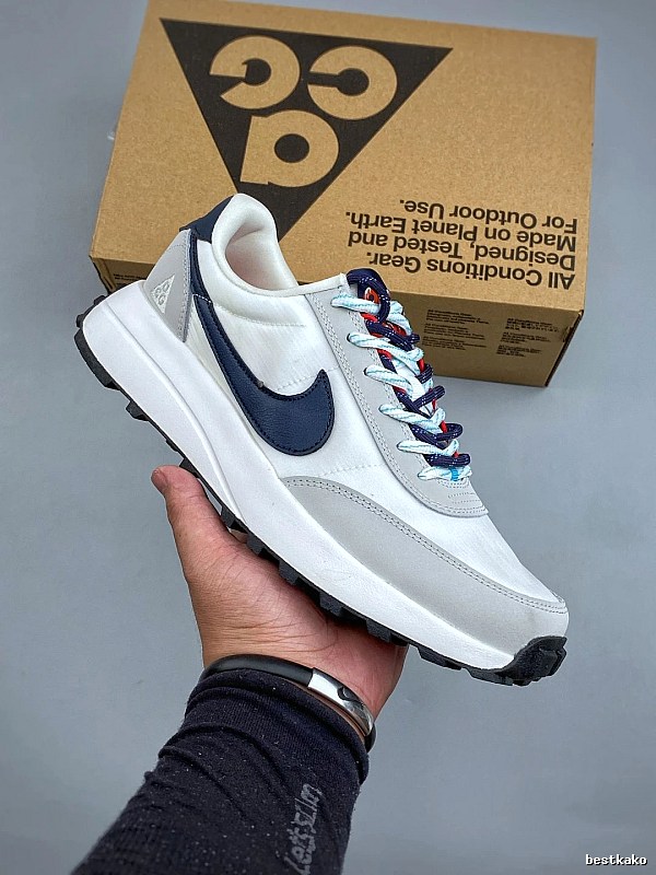 Nike White and Blue Running Shoes, Mixed Panel Finish