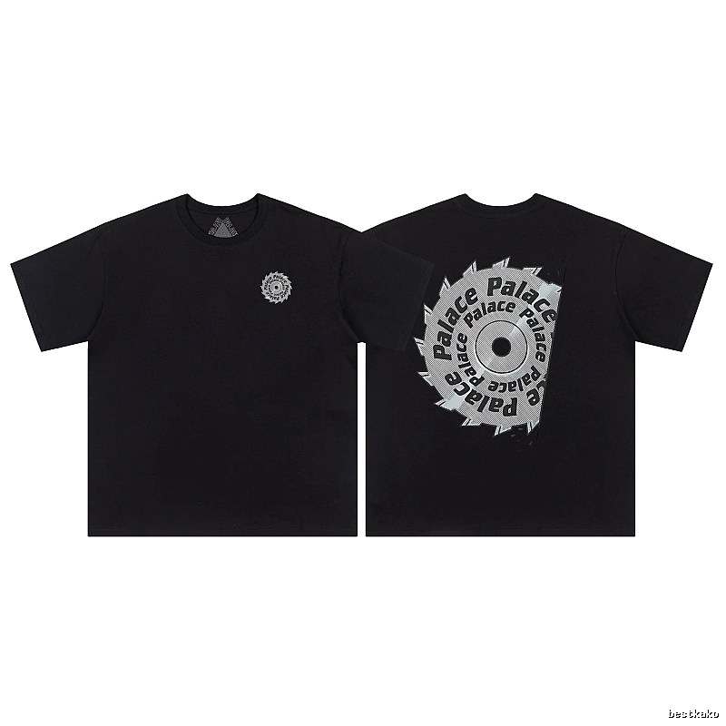 Palace Saw Blade Print Street Style Black Short-sleeve T-shirt
