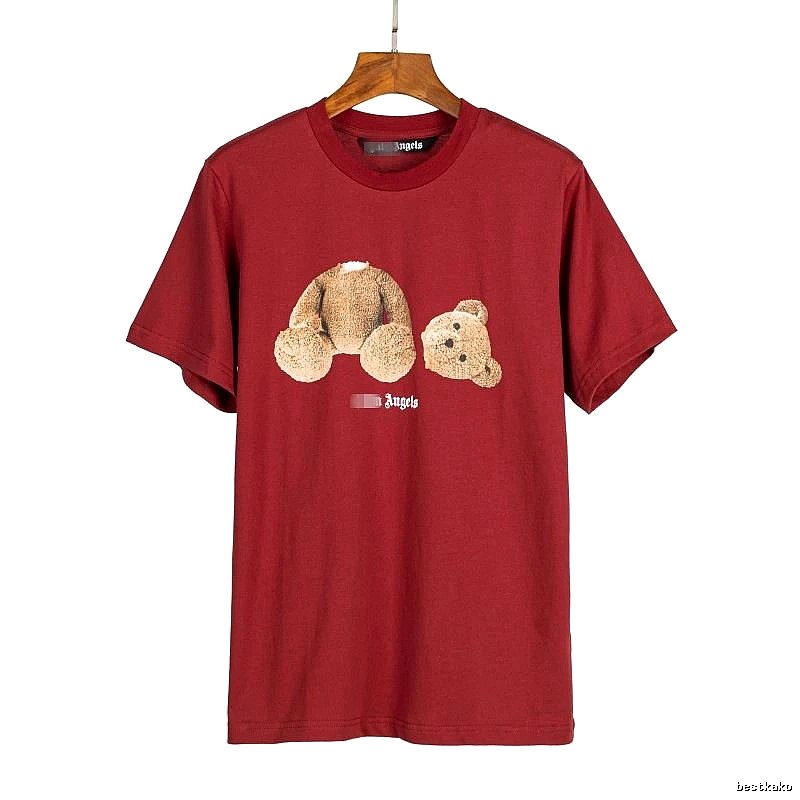 Palm Angels Premium Style Bear graphic T-shirt White Colorful Bear for Minimal Outfits