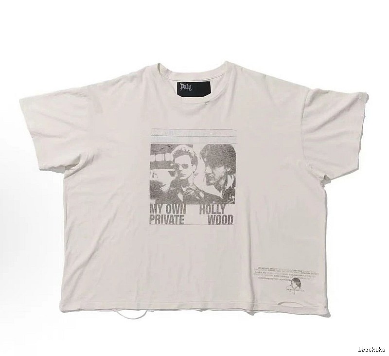 Paly Hollywood Portrait Print Vintage Off-white T-shirt