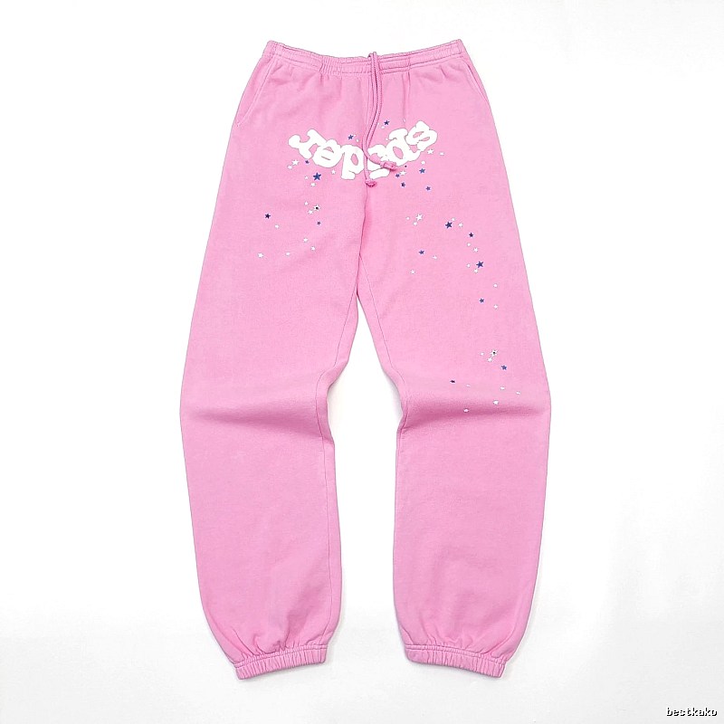 Pink Sp5der Graphic Sweatpants for travel