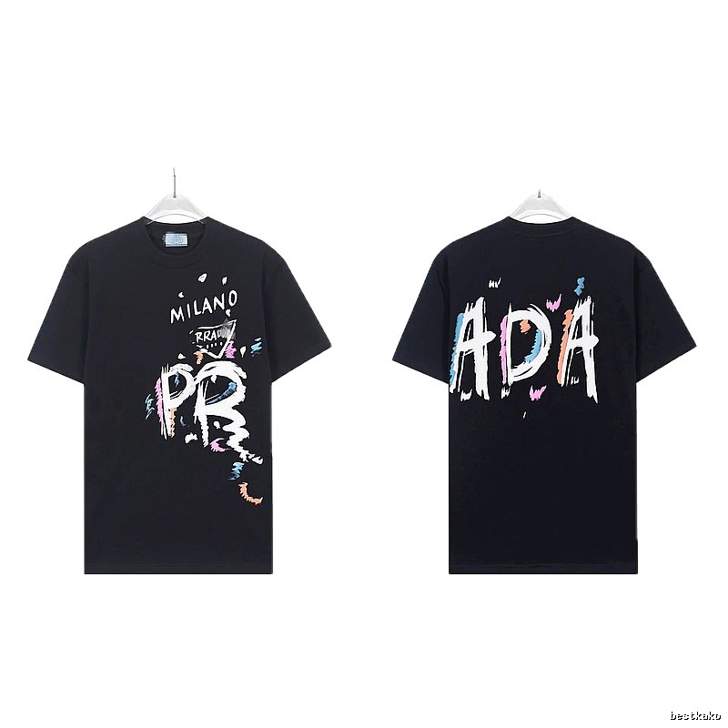 Prada Graffiti Collection Street Style Black T-Shirt
