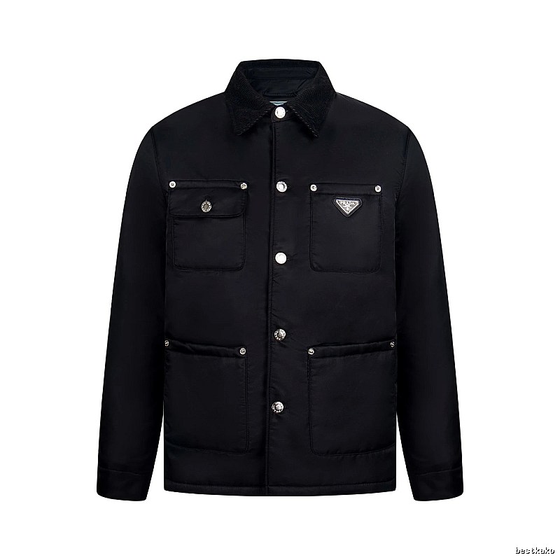 Prada Layering Utility Work Jacket with triangle logo