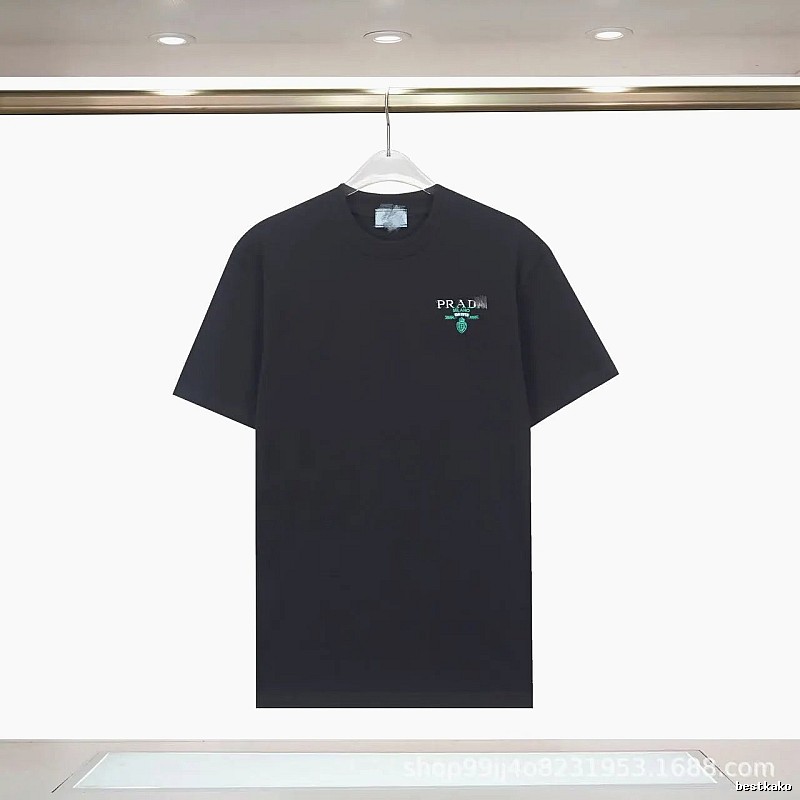 Prada Logo Minimalist Style Black T-Shirt