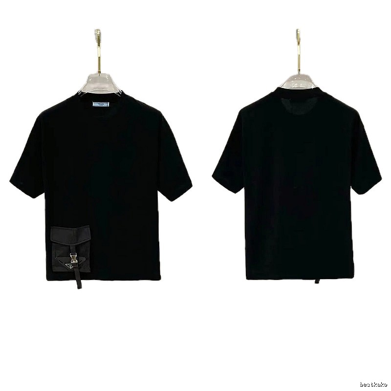 Prada Pocket Collection Minimalist Style Black Short-sleeved T-shirt