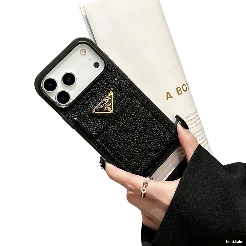 Prada Triangle Logo Trendy and Cool Black Phone Case