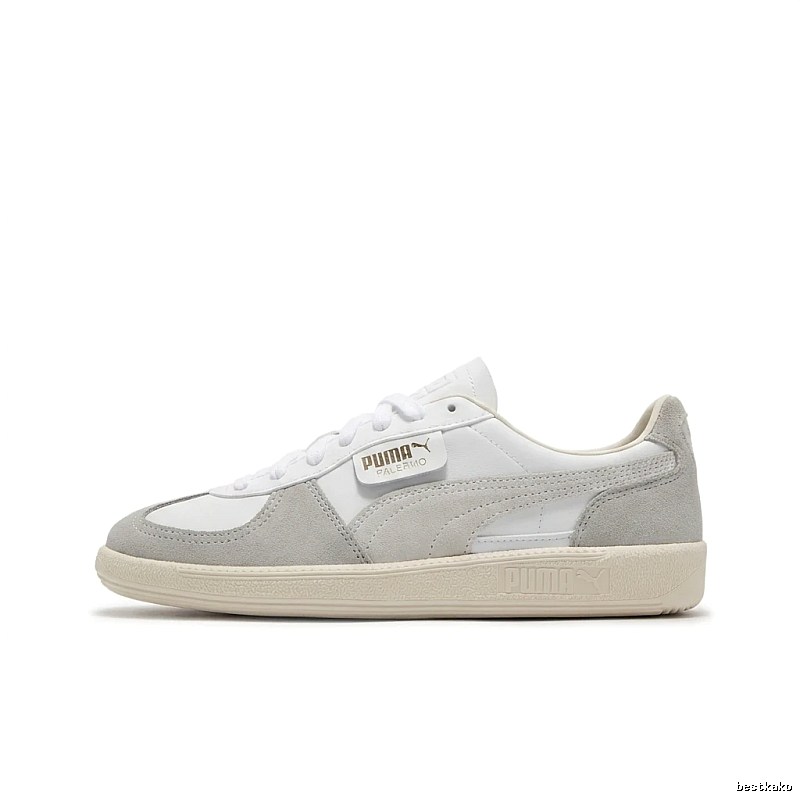 PUMA retro-style grey and white sneakers