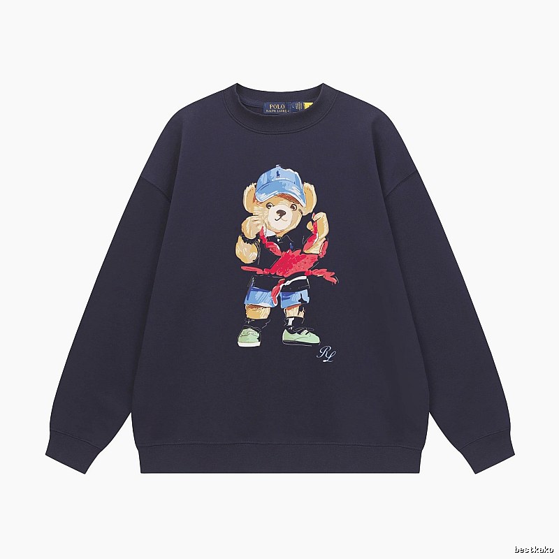 Ralph Lauren bear print navy blue sweatshirt