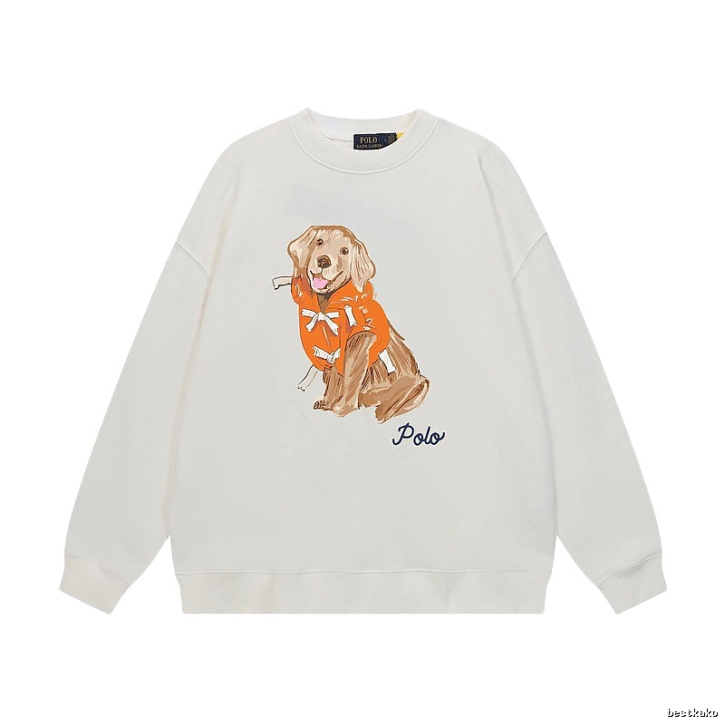 Ralph Lauren Polo Cute Pet Style White Sweatshirt