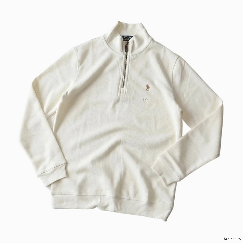 Ralph Lauren Polo series minimalist style off-white sweatshirt