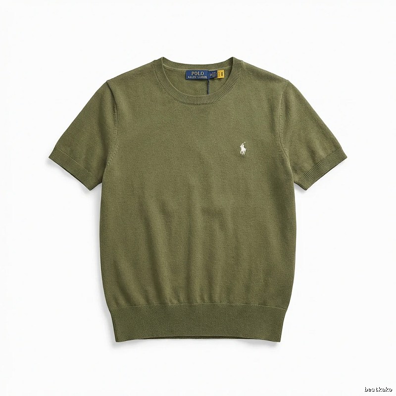 Ralph Lauren Polo Series Simple Style Olive Green Knitwear