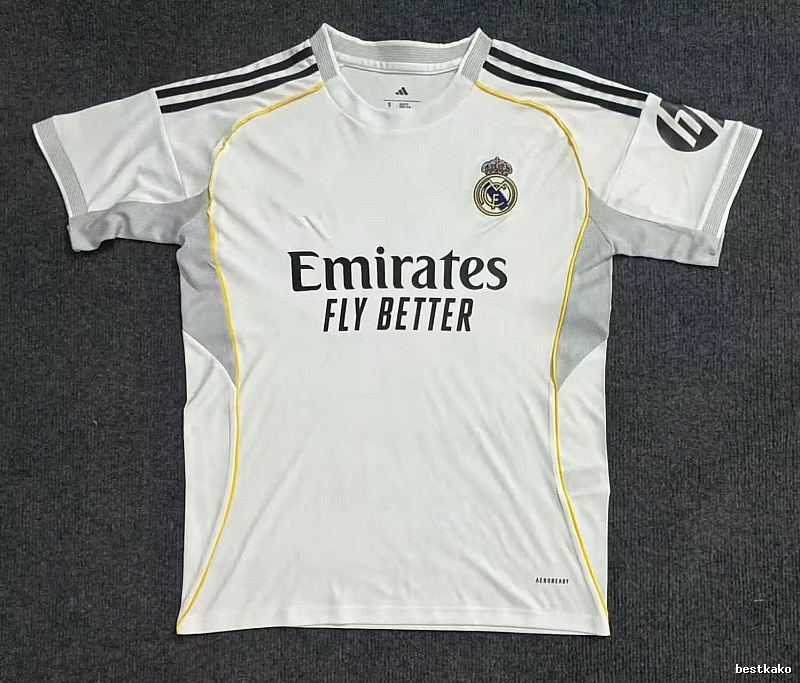 Real Madrid Classic Home soccer jersey White Football Gold for Daily Styling