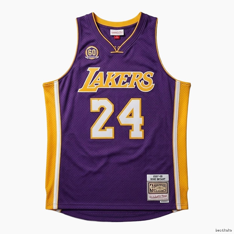 Retro purple and yellow jersey of the Kobe Lakers