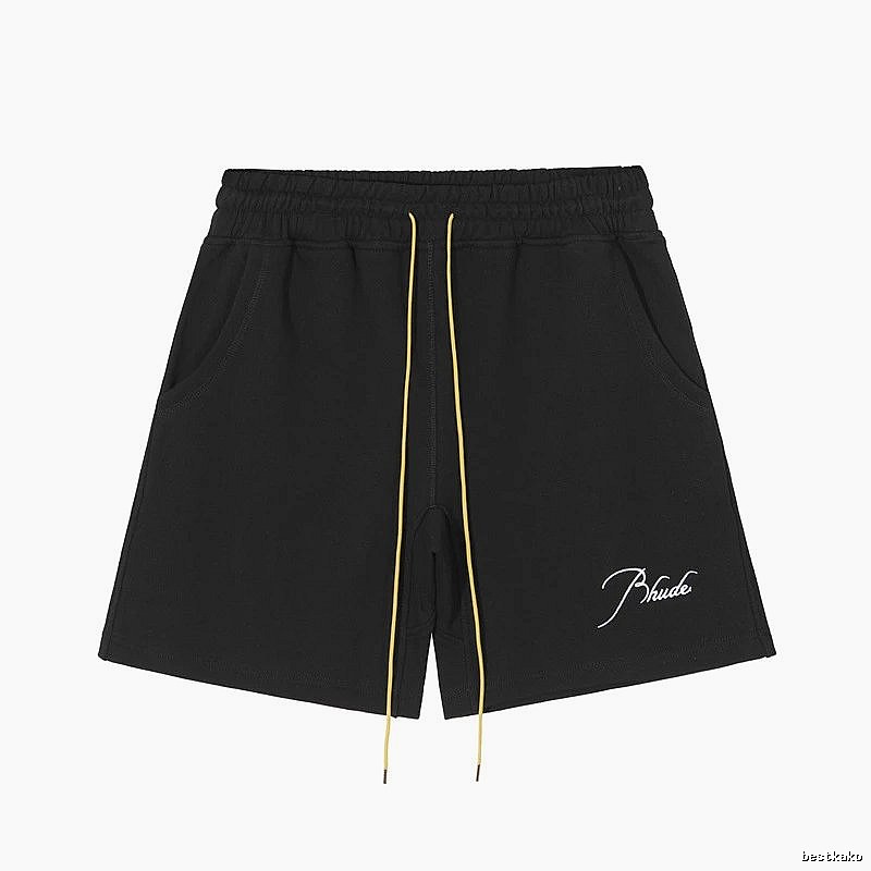 RHUDE minimalist style black shorts