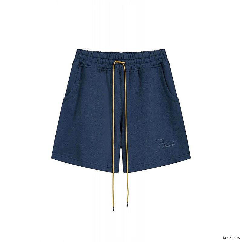 RHUDE minimalist style navy blue shorts