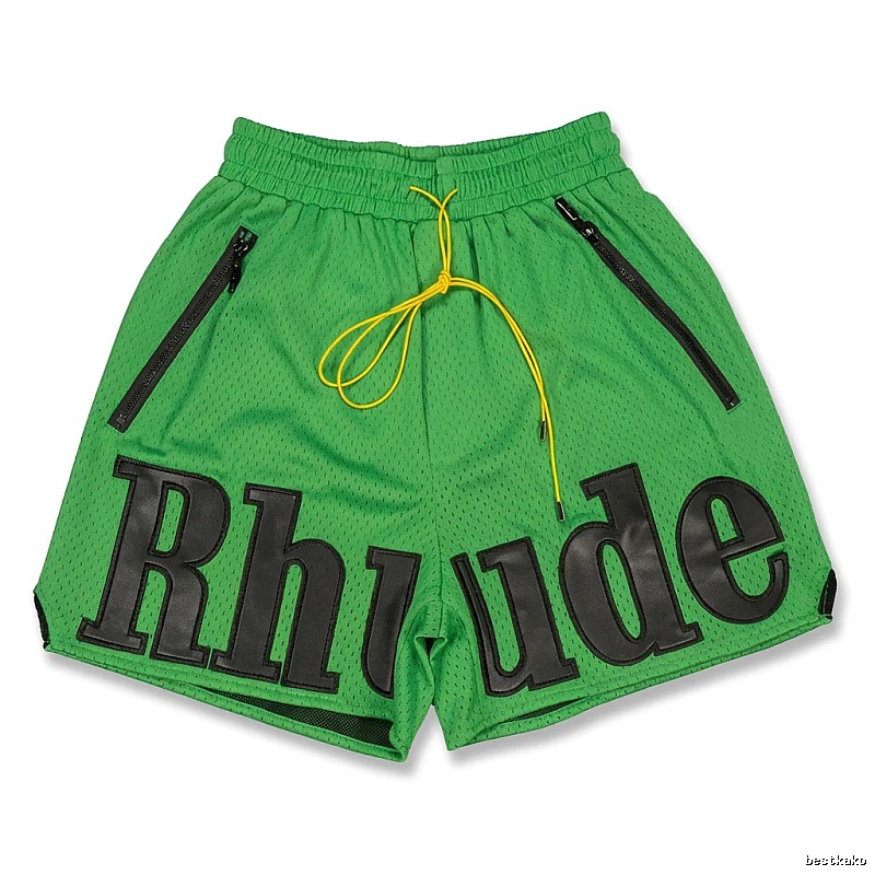 RHUDE sporty green shorts